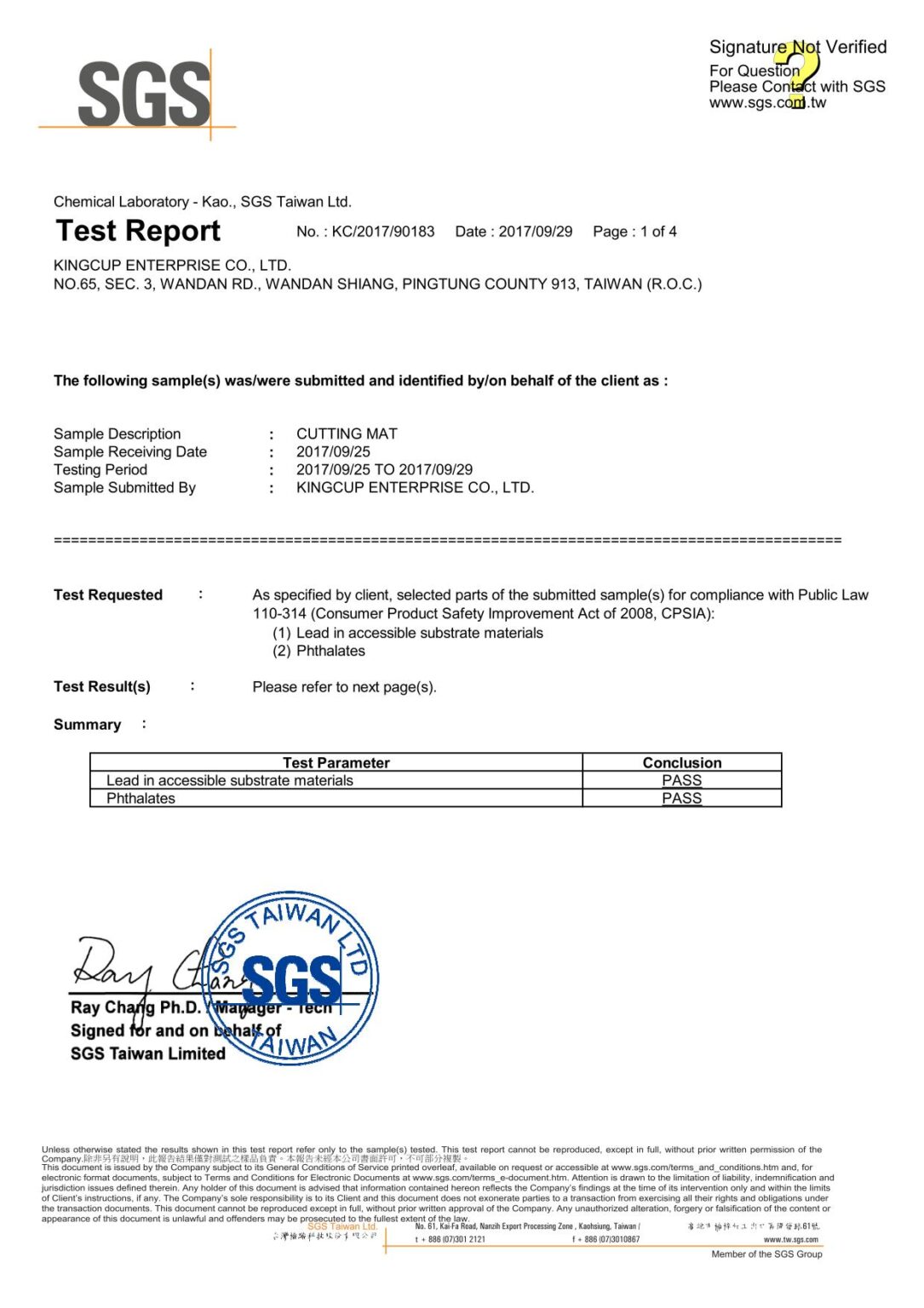 KingCup Cutting Mat Manufacturer Certification｜The 1 Cutting Mat